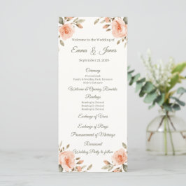 Modelo de Programa de Casamento Personalizado Flor