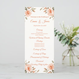 Modelo de Programa de Casamento Personalizado Flor