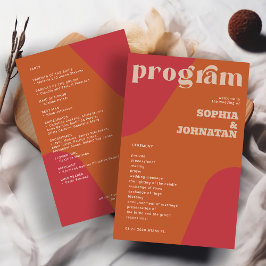 Modelo de programa de casamento retrô econômico