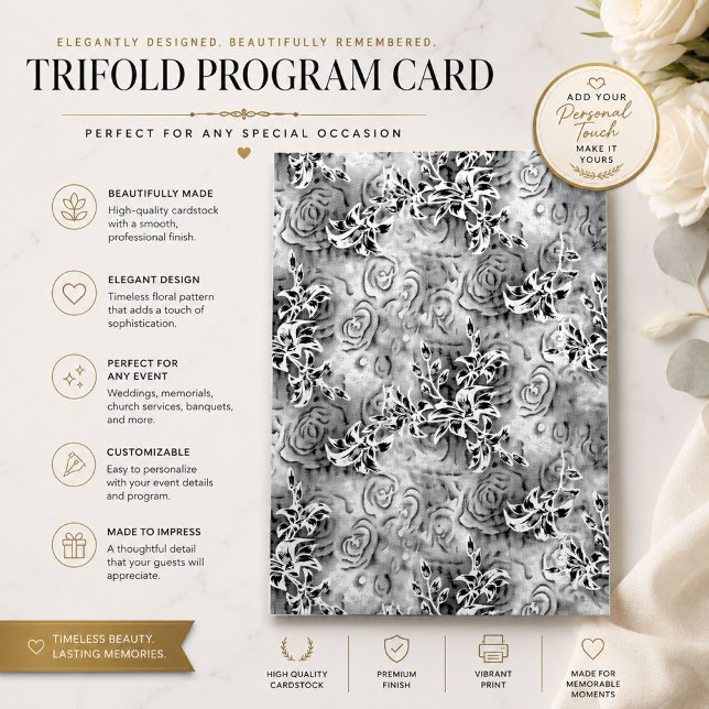Modelo de Programa Trifold Floral Elegante (Criador carregado)