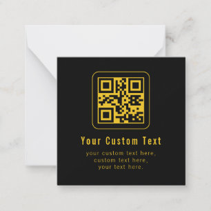 Modelo de QR Code e Texto Editável   Preto e Doura