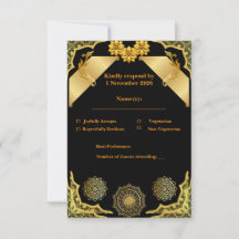 Modelo de Resposta Preto Ornamentado Elegante