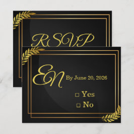 Modelo de RSVP de Casamento Elegante Moderno | Edi