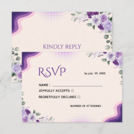 Modelo de RSVP Floral Lavanda e Roxo Elegante