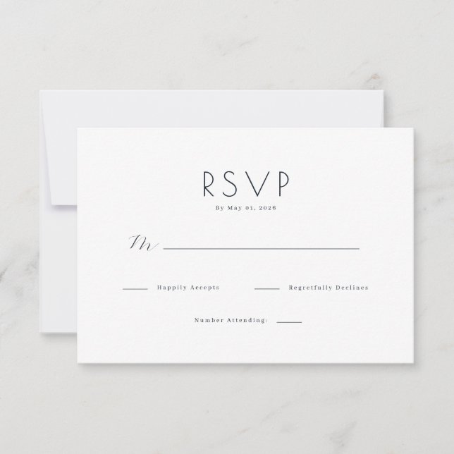 Modelo de RSVP Preto Elegante (Frente)