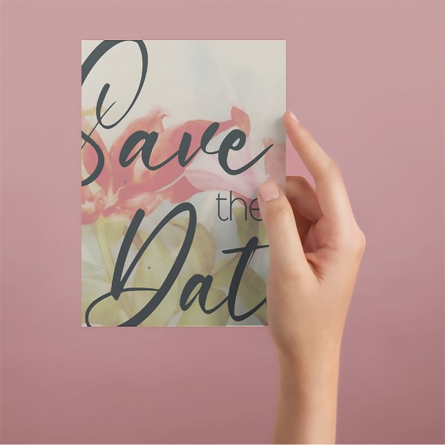 Modelo de Salvar a Data com Flores Vermelhas (Criador carregado)