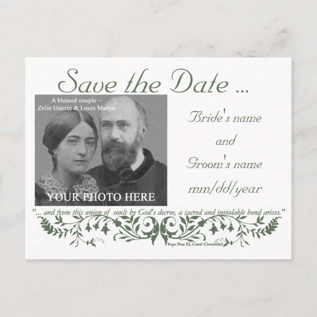 Modelo de Save the Date de Casamento Católico CC (Frente)