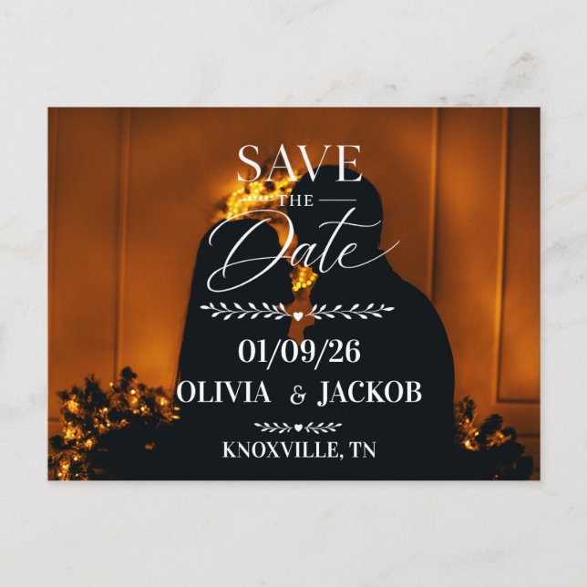 Modelo de Save the Date de Casamento Moderno (Frente)
