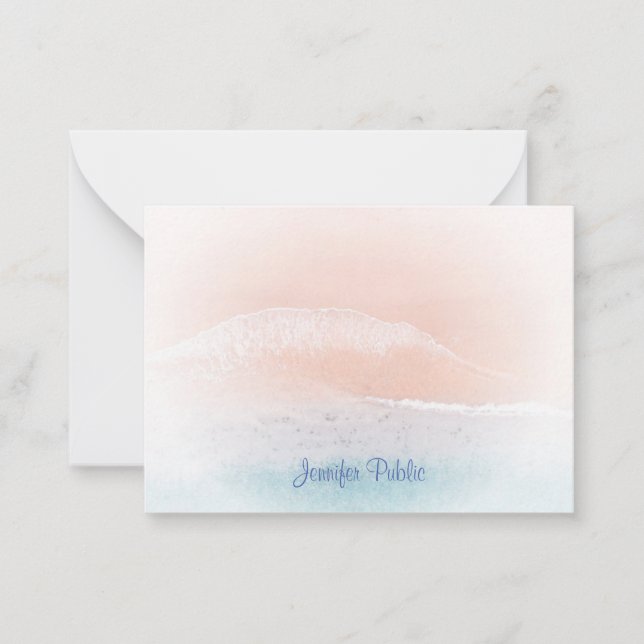 Modelo de Script de Mão Monograma de Areia Costeir (Frente)