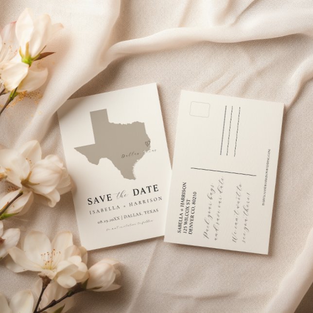 Modelo de Texas Map Save the Date (Criador carregado)