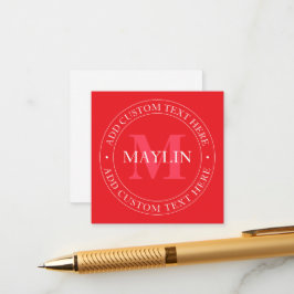 Modelo de Texto Circular Elegante Branco Vermelho