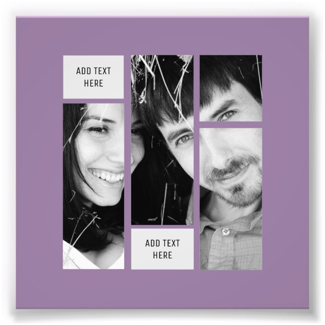 Modelo de Texto de Foto Mauve - Transferir Para QU (Frente)