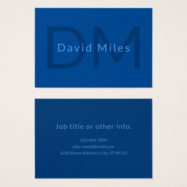 Modelo de Texto Editável para Nome Monograma Etc. (Frente & Verso)