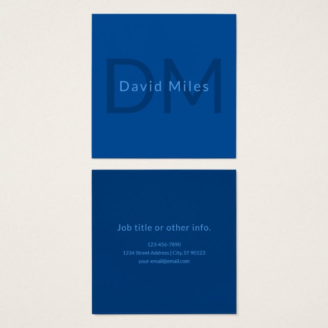 Modelo de Texto Editável para Nome Monograma Etc. (Frente & Verso)