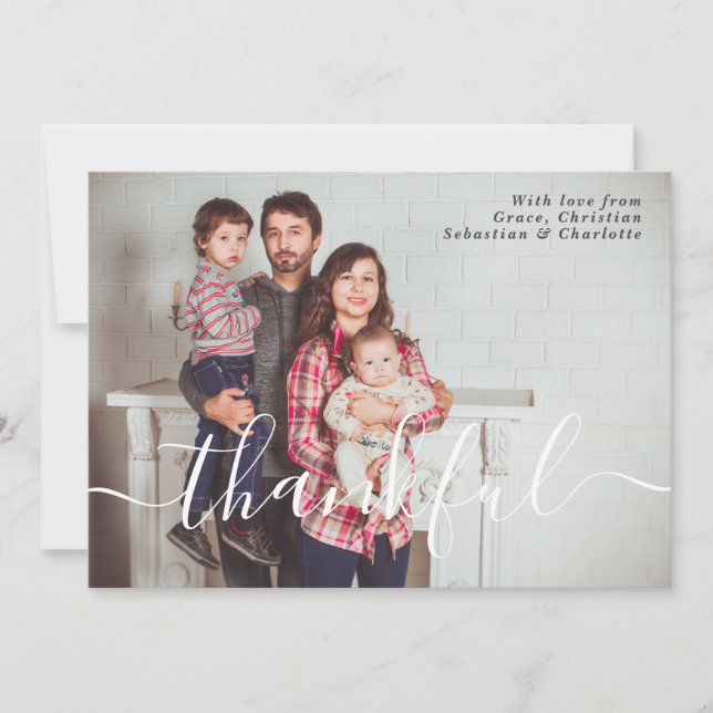 Modelo de Tipografia Fotográfica de Ação de Graças (Frente)