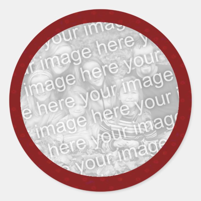 Modelo do adesivo de fotos Polkadot Vermelho (Frente)