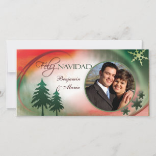 Modelo do cartão com fotos de Feliz Navidad