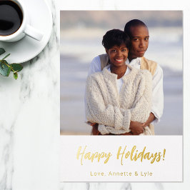 Modelo do Cartão de Natal Foto Foil | Feriado Feli