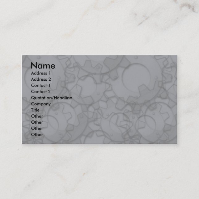 Modelo do cartão de visita - engrenagens do metal (Frente)