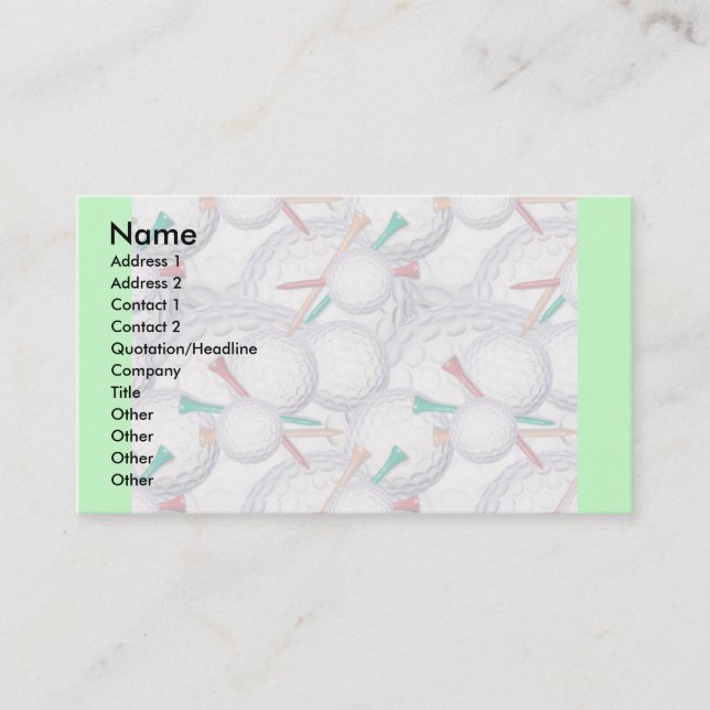 Modelo do cartão de visita - golfe (Frente)