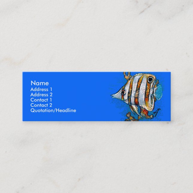 Modelo do cartão de visita - peixe da borboleta de (Frente)
