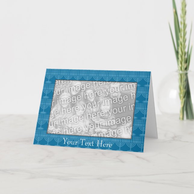 Modelo do cartão - Hanukkah Menorah (Frente)