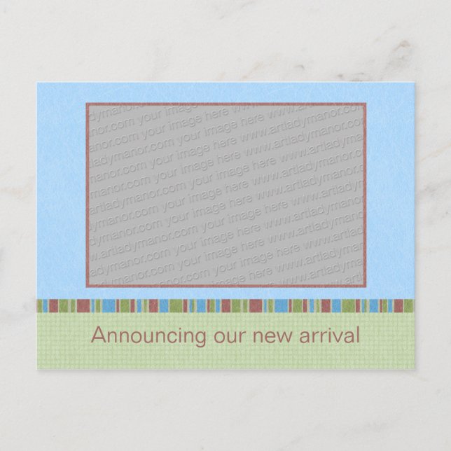 Modelo do Cartão-postal de lançamento azul-céu (Frente)