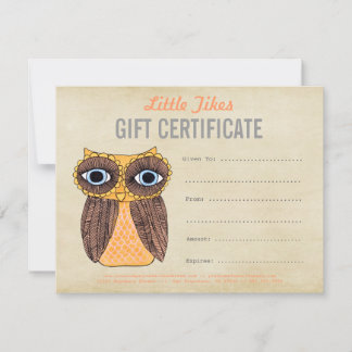 Modelo do Certificado de Oferta de Moda Owl Busine