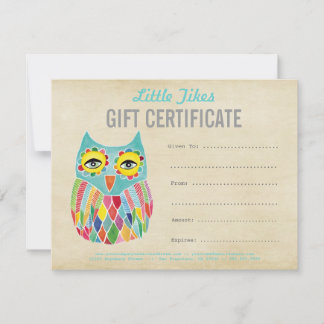 Modelo do Certificado de Oferta de Moda Owl Busine