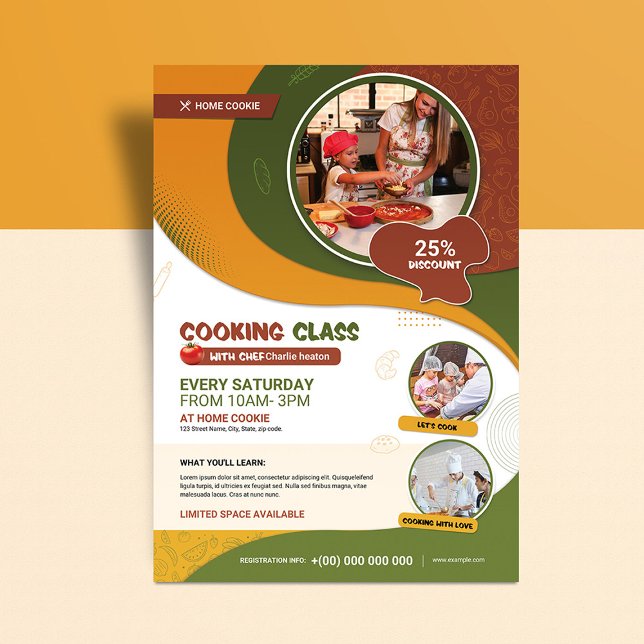 Modelo do folheto de classe do cozinhar (Cooking Class Flyer Template)