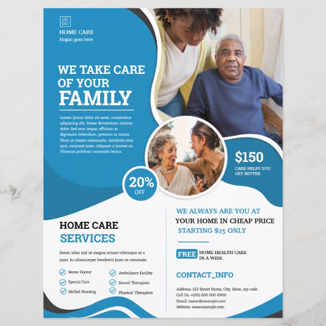 Modelo do Home Care Service Flyer (Frente)