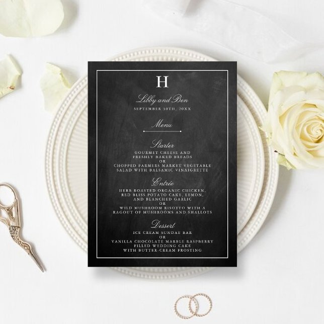 Modelo do Menu Casamento Chic Chalkboard (Criador carregado)