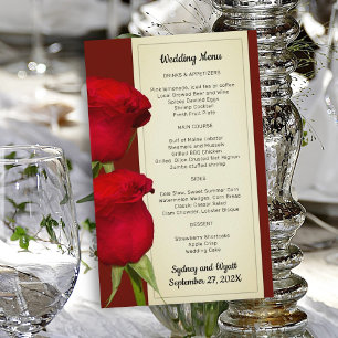 Modelo do Menu de Casamento Elegante do Rosa verme