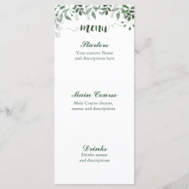 Modelo do Menu Greenery Wedding