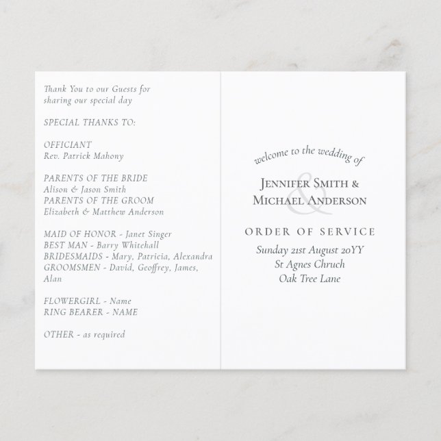 Modelo do Programa Casamento (Frente)