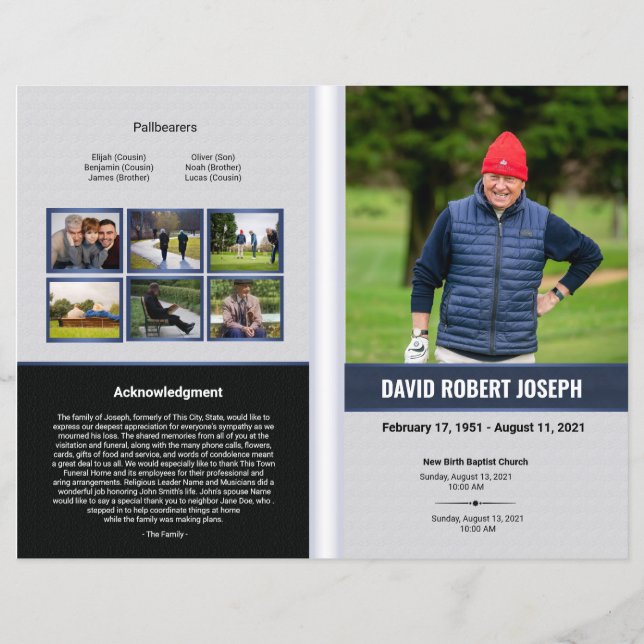 Modelo do Programa Funeral (Frente)