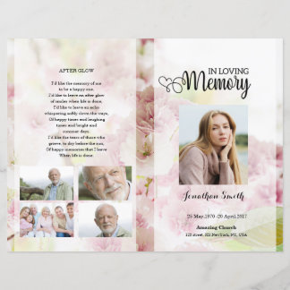 Modelo do Programa Funeral floral rosa