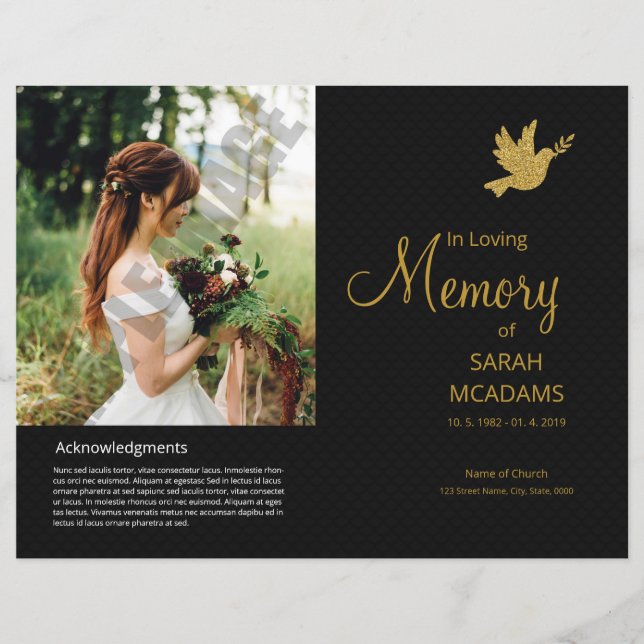 Modelo do Programa Funeral Imprimível (Frente)