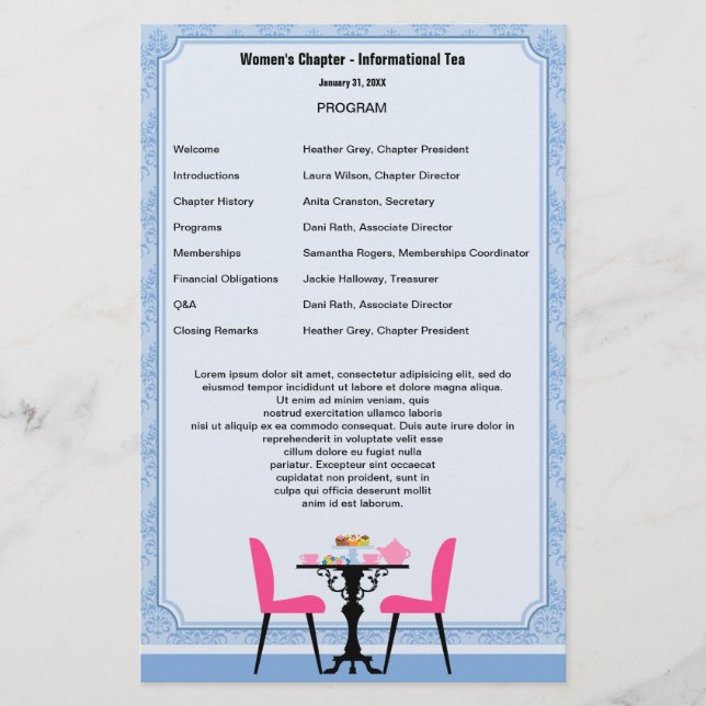 Modelo do Programa Tea Party (Frente)
