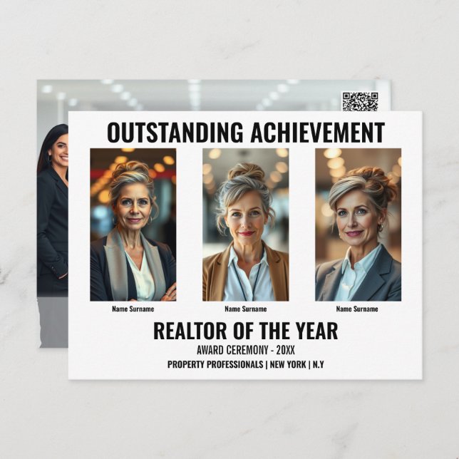 Modelo editável de cartão postal de foto do cenári (Frente/Verso)