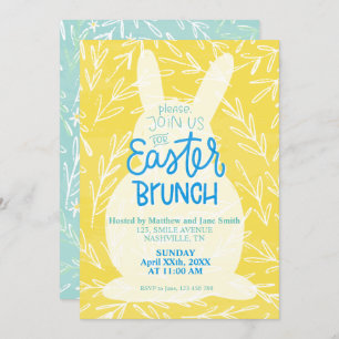 Modelo editável do Convite de festas Brunch páscoa