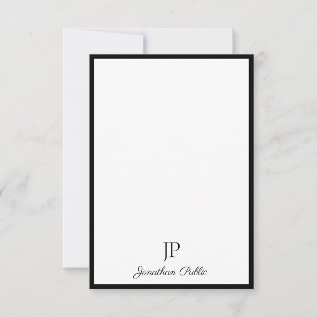 Modelo Elegante de Monograma de Script de Caligraf (Frente)