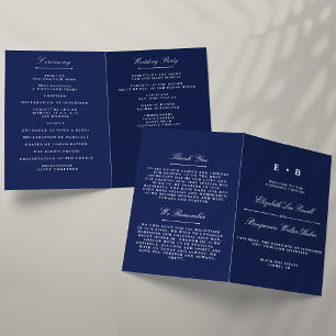 Modelo elegante do programa do casamento dos azuis