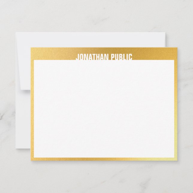 Modelo Elegante Moderno Dourado Branco Tendência (Frente)
