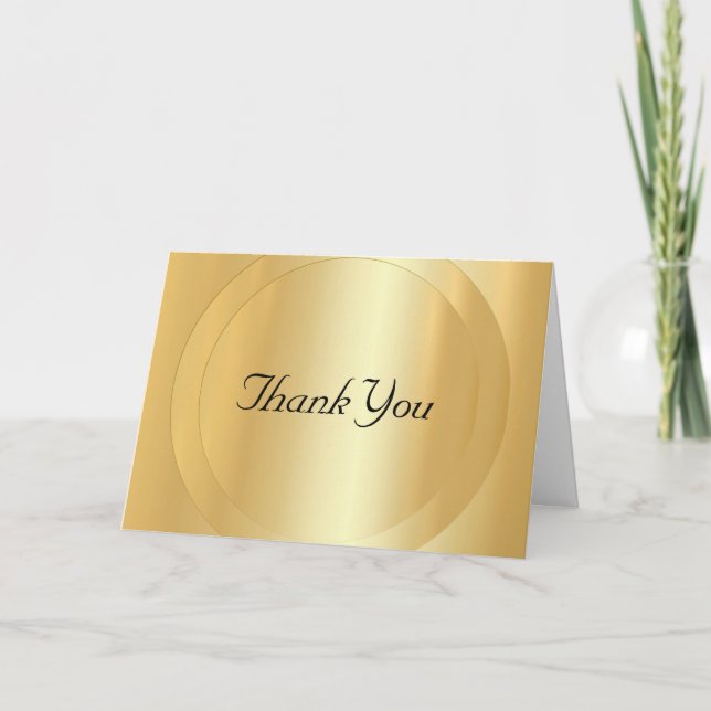 Modelo Glamour Dourado de Texto de Agradecimento M (Frente)