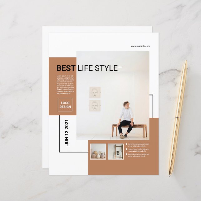 Modelo mínimo do folheto | Limpo e moderno (Frente/Verso In Situ)