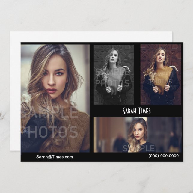 Modelo modelo do preto do cartão dos comp(s) do (Frente/Verso)