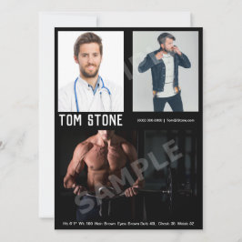 Modelo modelo masculino do preto do cartão do Zed