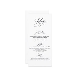 Modelo moderno do menu de 3 cursos MYO elegante pe