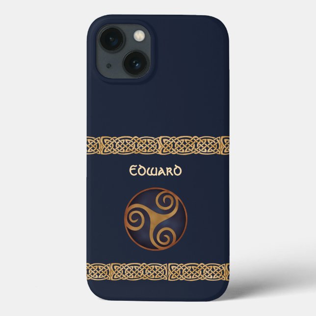 Modelo Personalizado Céltico Triskelion (Azul) (Verso)